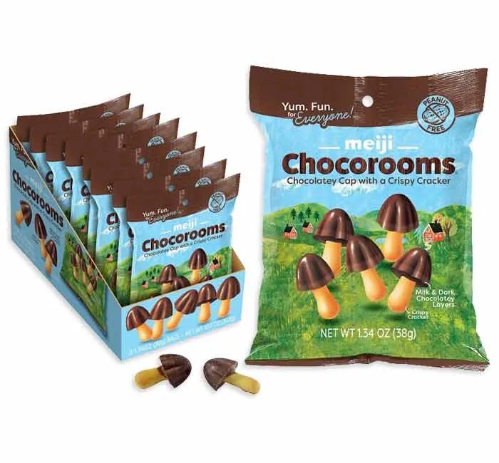 Meiji Chocorooms Mini Peg Bags: 8-Piece Box