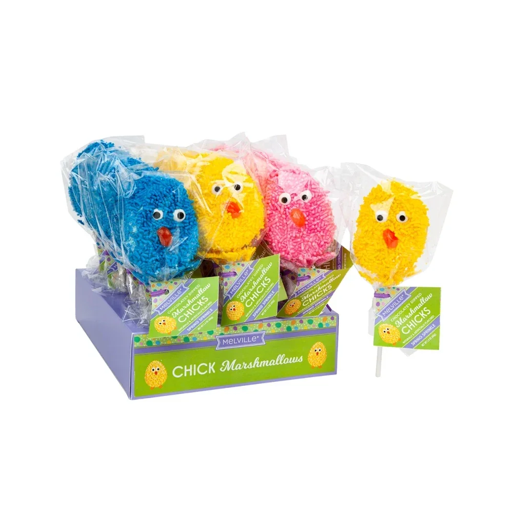 Melville Candy Company Chick Marshmallow Pops: 18-Piece Case