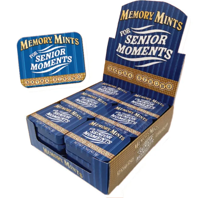 Memory Mints For Senior Moments Candy Tins: 18-Piece Display