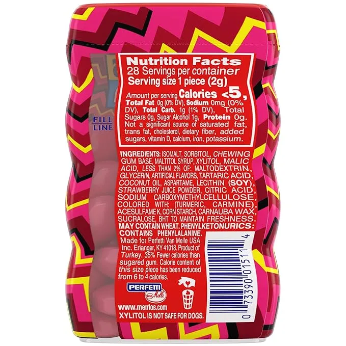 Mentos Gum Sour Strawberry: 6-Piece Box - Image 2