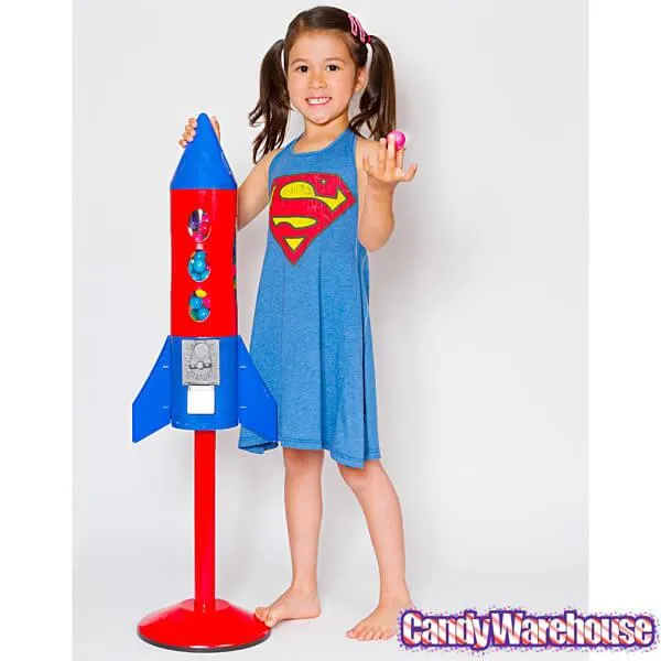 Metal 3-Foot Rocket Gumball Machine with Gumballs - Image 3
