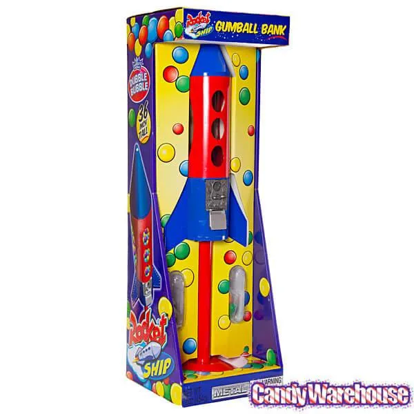 Metal 3-Foot Rocket Gumball Machine with Gumballs - Image 4