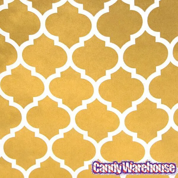 Metallic Gold Casablanca Pattern Candy Bags: 25-Piece Pack - Image 2