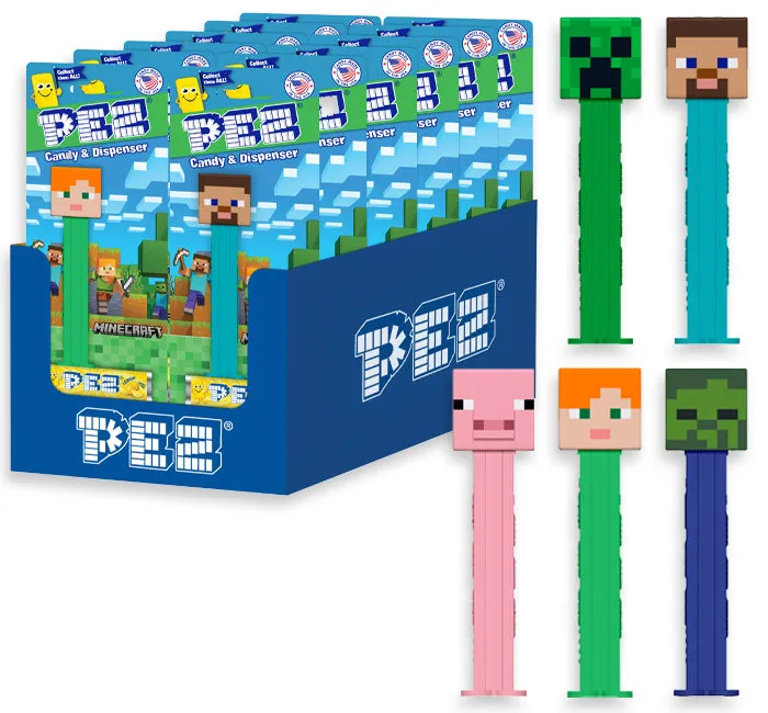 Minecraft PEZ Candy Blister Packs: 12-Piece Display
