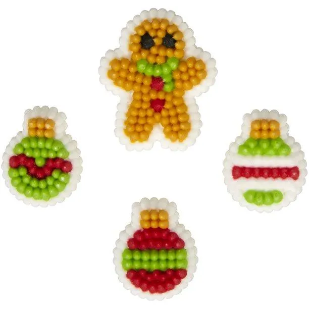 Mini Gingerbread Boy and Ornament Cookie Decorations: 24-Piece Pack