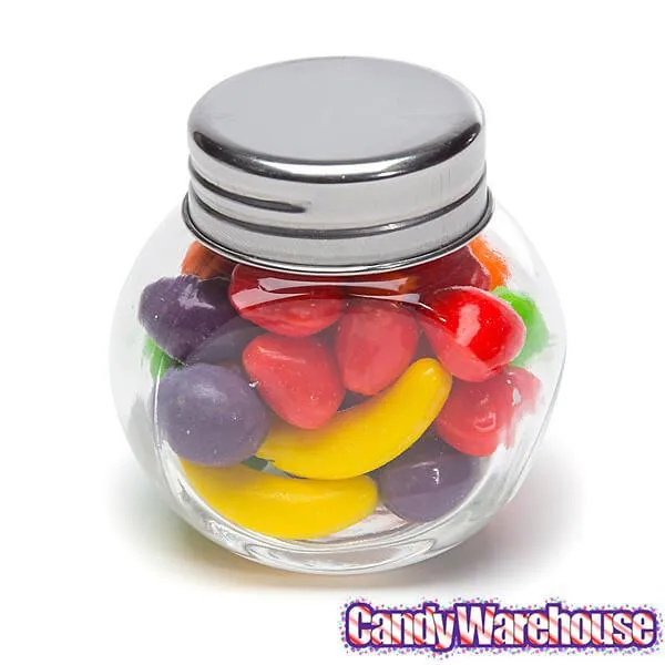 Mini Glass Favor Jars - 1.5-Ounce Candy Jar with Silver Top: 12-Piece Set - Image 3