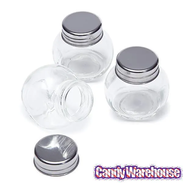 Mini Glass Favor Jars - 1.5-Ounce Candy Jar with Silver Top: 12-Piece Set - Image 5