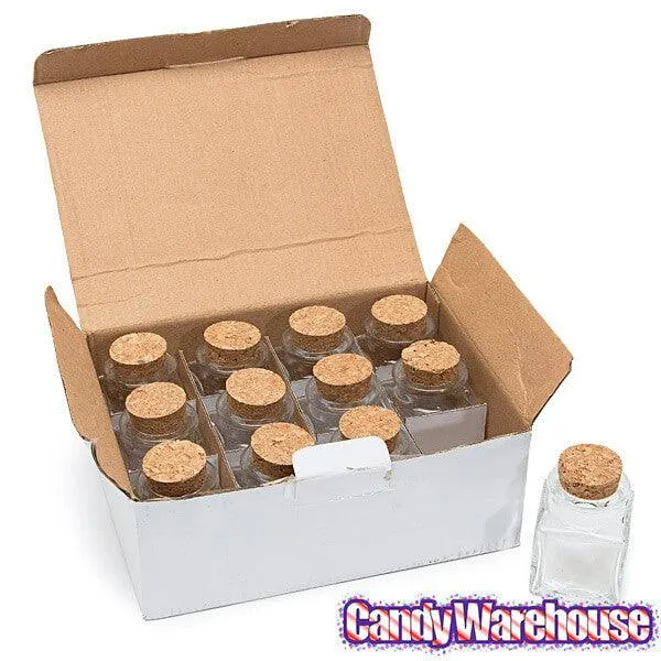 Mini Glass Favor Jars - 1.75-Ounce Square Jar with Cork Stopper: 12-Piece Set - Image 2