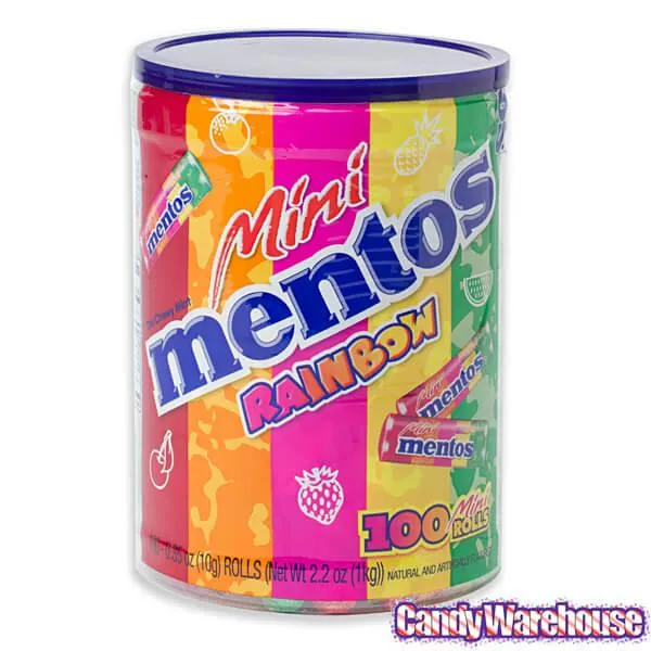 Mini Mentos Rainbow Candy Rolls: 100-Piece Tub - Image 2