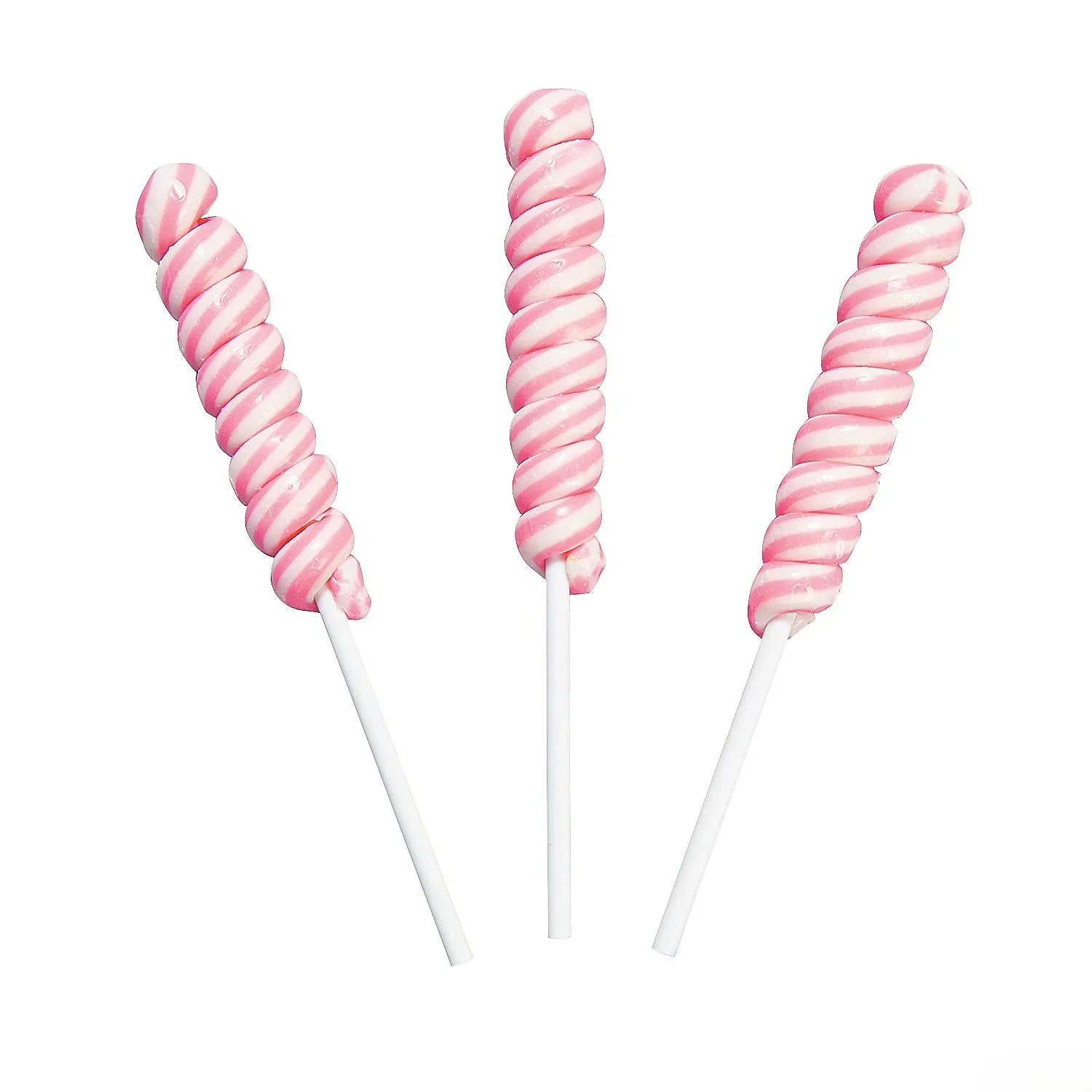 Mini Pink Twisty Pops - Strawberry: 24-Piece Bag