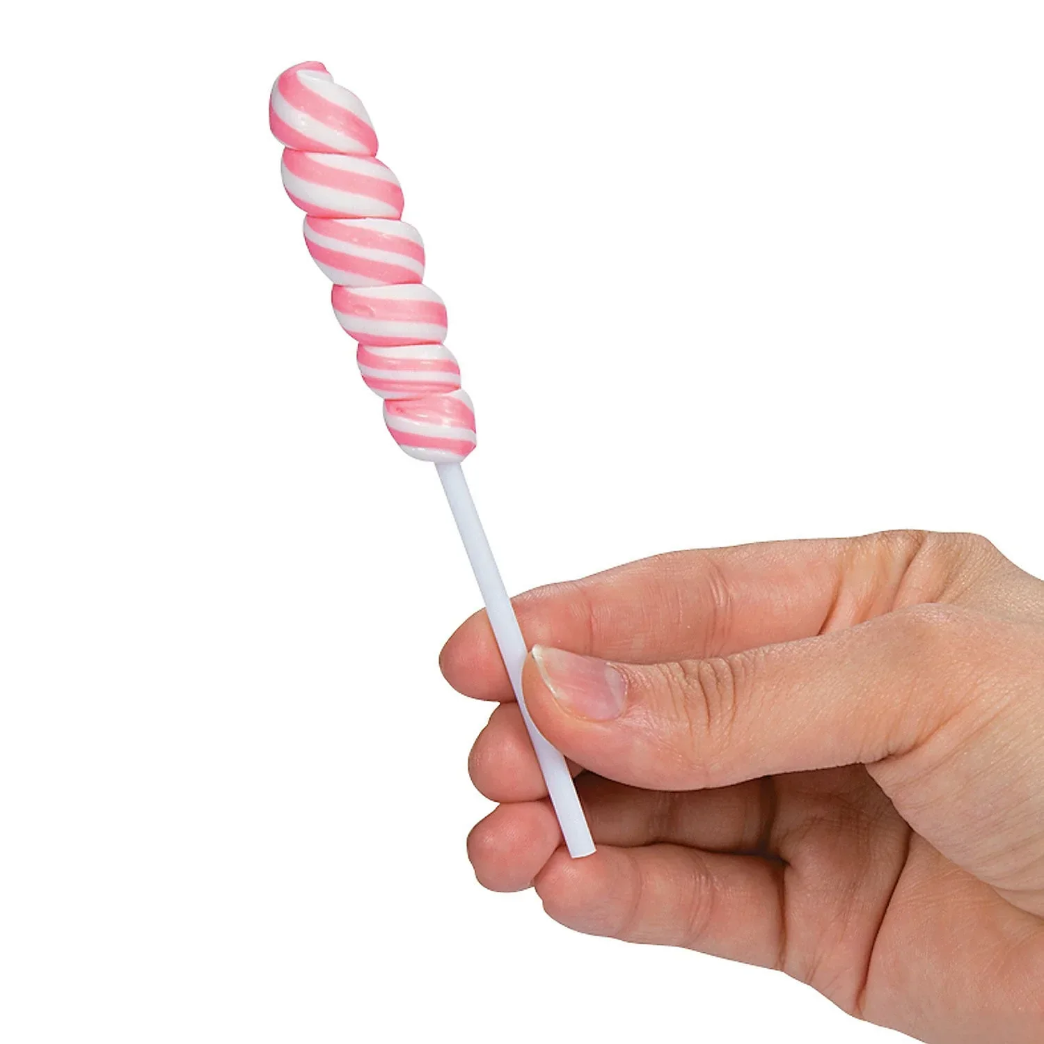 Mini Pink Twisty Pops - Strawberry: 24-Piece Bag - Image 2