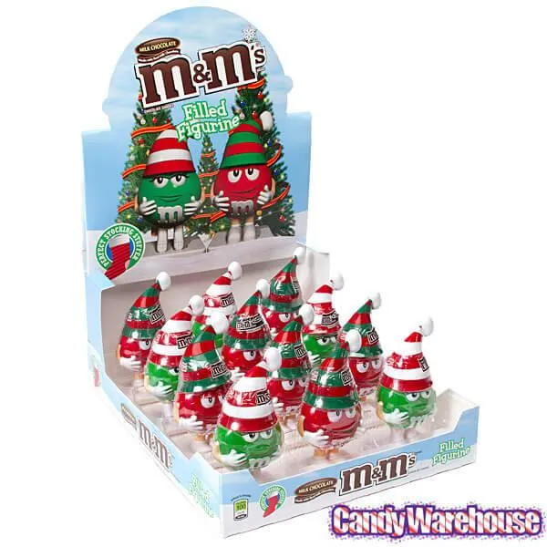 M&M's Minis Candy Filled Christmas Figurines: 12-Piece Display - Image 4