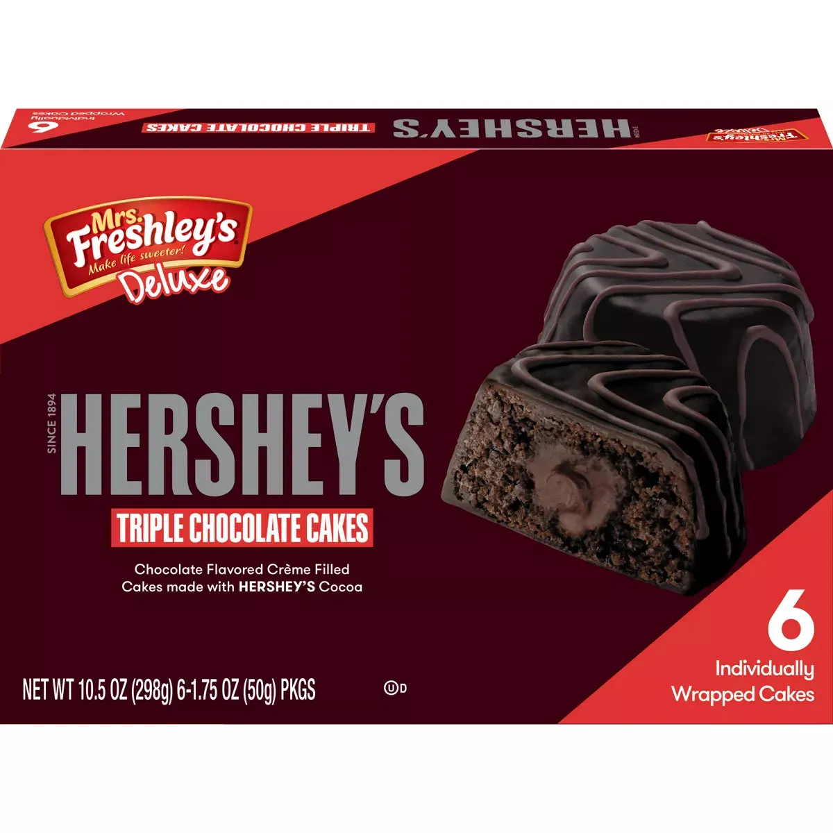 Mrs. Freshley's Deluxe Hershey's Triple Chocolate Cakes: 6-Piece Box