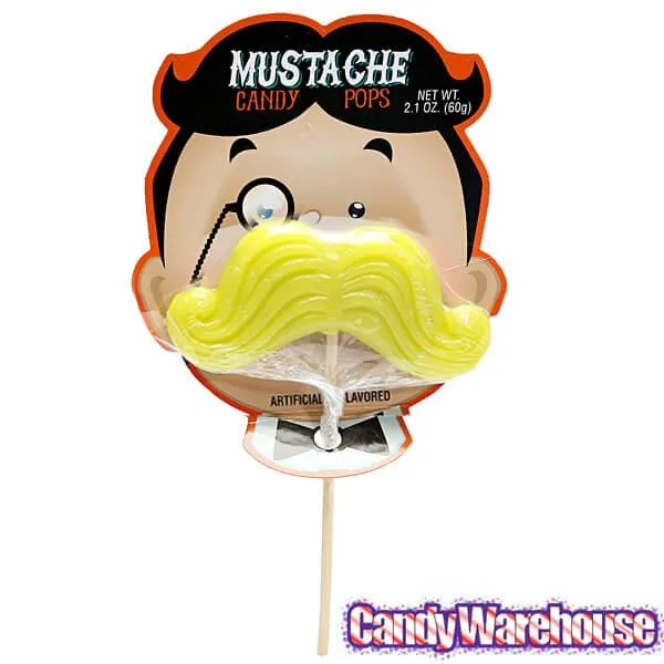 Bee International Mustache Candy Pops: 12-Piece Display - Image 2
