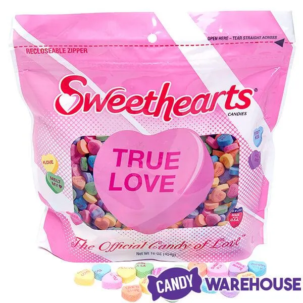 Necco Sweethearts Tiny Conversation Candy Hearts - Modern Flavors: 1LB Bag - Image 2