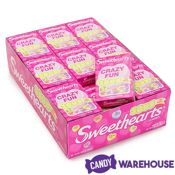 Necco Sweethearts Tiny Conversation Candy Hearts Packs - Sour Flavors: 36-Piece Box - Image 3