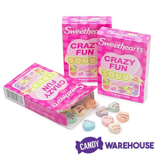 Necco Sweethearts Tiny Conversation Candy Hearts Packs - Sour Flavors: 36-Piece Box - Image 4