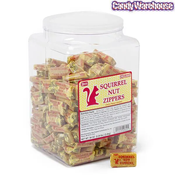 Necco Squirrel Nut Zippers Original Caramels: 240-Piece Tub - Image 5