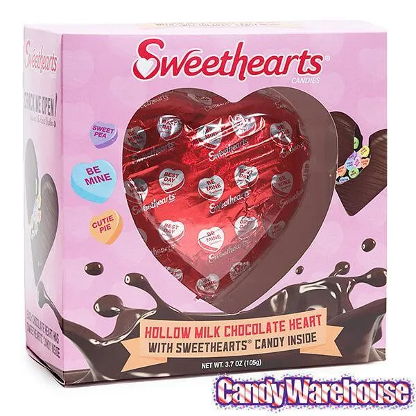 Necco Sweethearts Hollow Milk Chocolate Heart with Classic Candy Hearts - Image 6