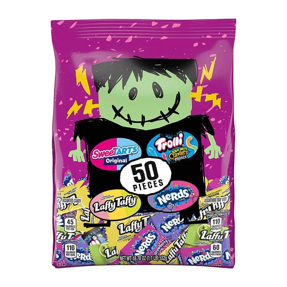 Nerds- Laffy Taffy - SweeTarts - Trolli Halloween Candy Assortment: 50-Piece Bag