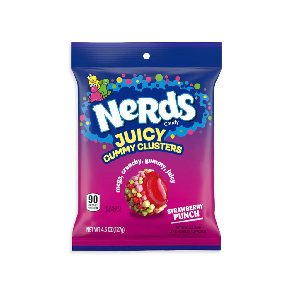 Nerds Strawberry Punch Gummy Clusters - Peg Bags: 12-Piece Case