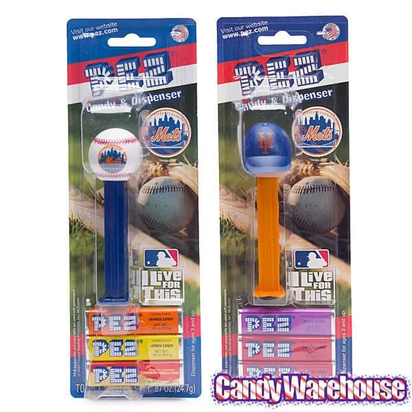 MLB Team Baseball PEZ Candy Packs - New York Mets: 12-Piece Box - Image 2