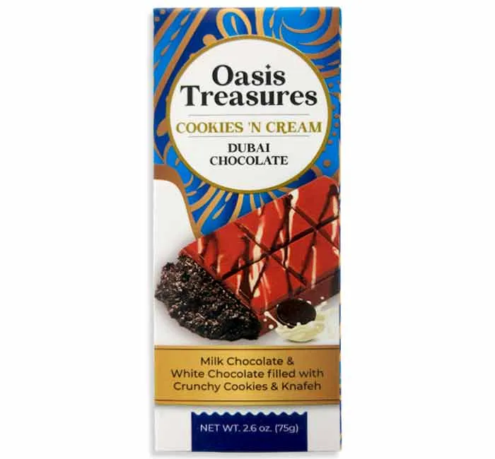 Oasis Treasures Cookies 'N Cream Dubai Chocolate: 24-Piece Case