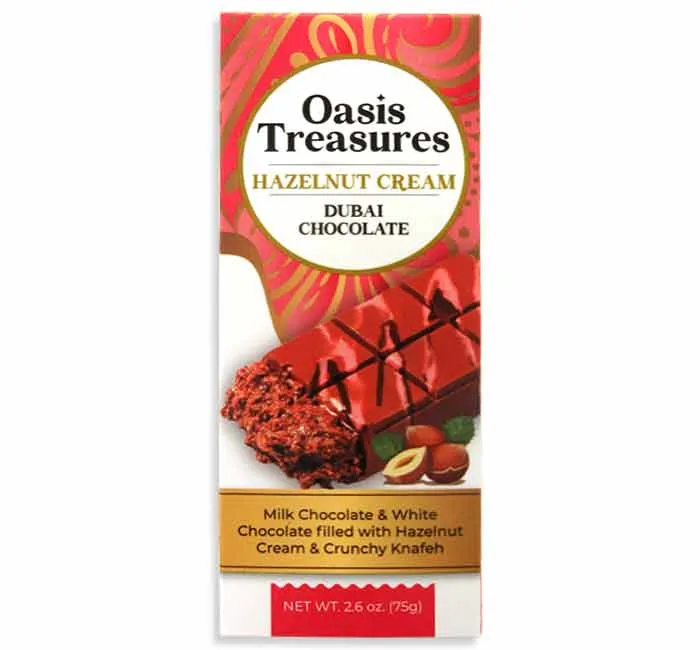 Oasis Treasures Hazelnut Cream Dubai Chocolate: 24-Piece Case