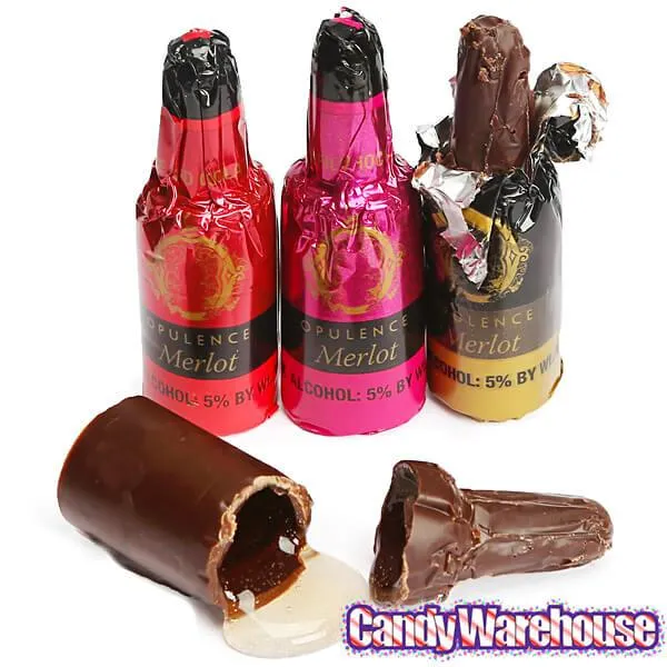 Opulence Wine Filled Chocolate Bottles: 12-Piece Box - Image 2