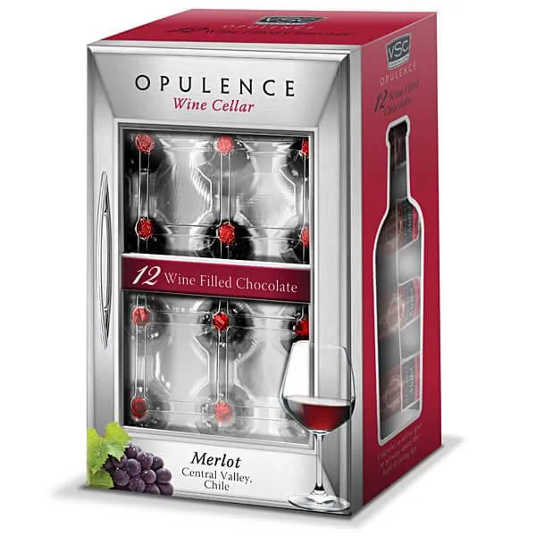Opulence Wine Filled Chocolate Bottles: 12-Piece Box - Image 3