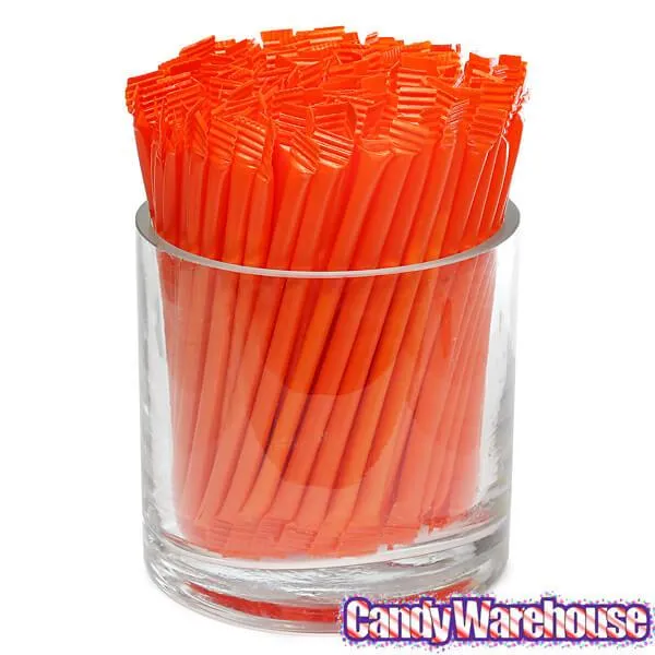 Orange Candy Powder Filled Plastic Mini Straws - Orange: 240-Piece Bag - Image 3