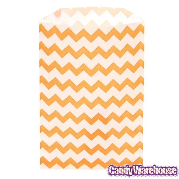 Orange Chevron Stripe Candy Bags: 25-Piece Pack - Image 2