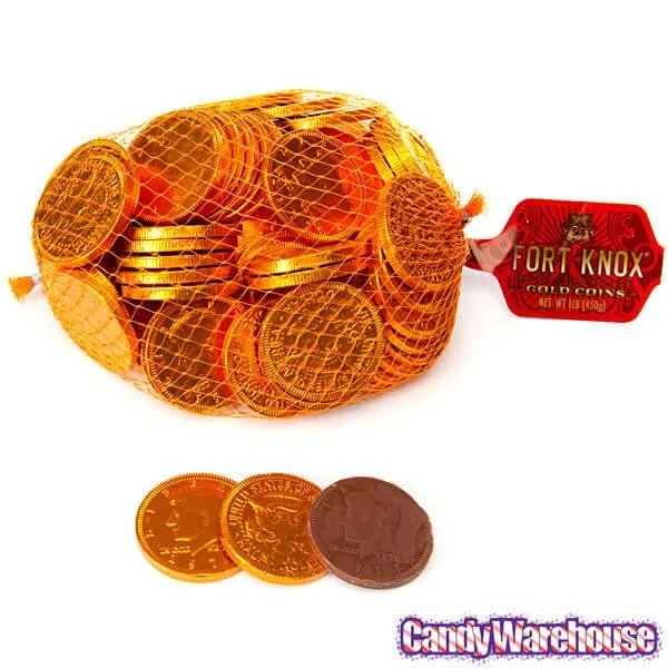 Orange Foiled Milk Chocolate Coins: 1LB Bag - Image 2