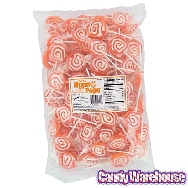 Hypno Pops Petite Swirled Lollipops - Orange: 100-Piece Bag - Image 2