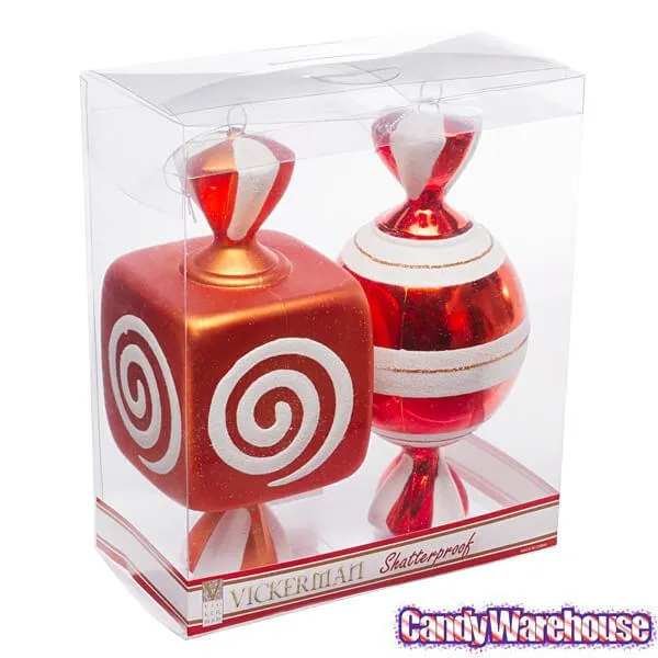 Orange Large Candy Ornaments - 8 Inch: 2-Piece Box - Image 2