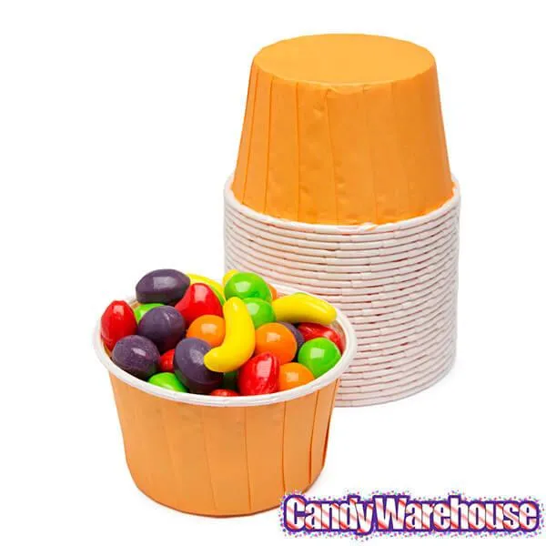 Paper 4-Ounce Candy Cups - Orange: 25-Piece Pack - Image 2