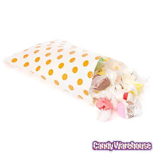 Orange Polka Dot Candy Bags: 25-Piece Pack - Image 4