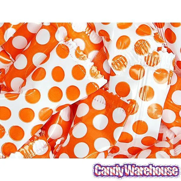 Orange Polka Dots Wrapped Butter Mint Creams: 300-Piece Case - Image 2