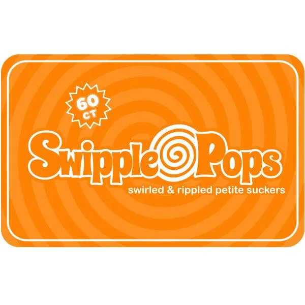 Swipple Pops Petite Swirl Ripple Lollipops - Orange: 60-Piece Tub - Image 3