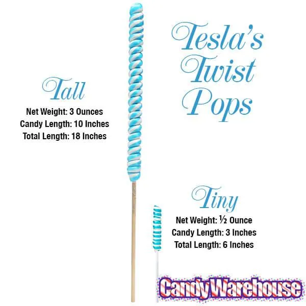 Tesla's Tremendously Tall 3-Ounce Twist Pops - Orange: 12-Piece Box - Image 2