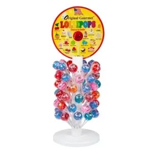 Original Gourmet 120 Piece Ball Lollipops with Counter Tree