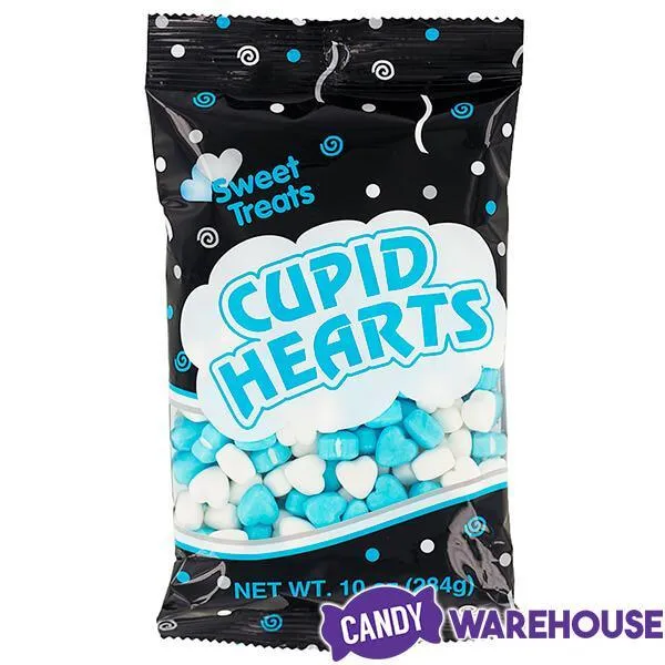 Pastel Blue & White Candy Hearts: 10-Ounce Bag - Image 3