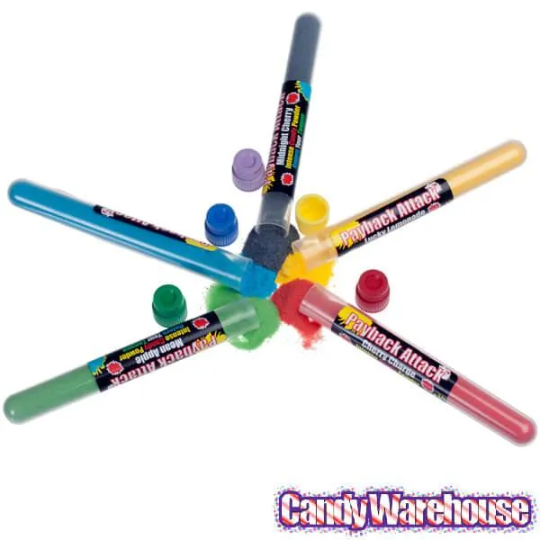 Payback Attack Sour Powder Candy Test Tubes: 35-Piece Tub - Image 4