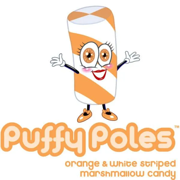 Puffy Poles Jumbo Marshmallow Twists - Peach: 1KG Bag - Image 2