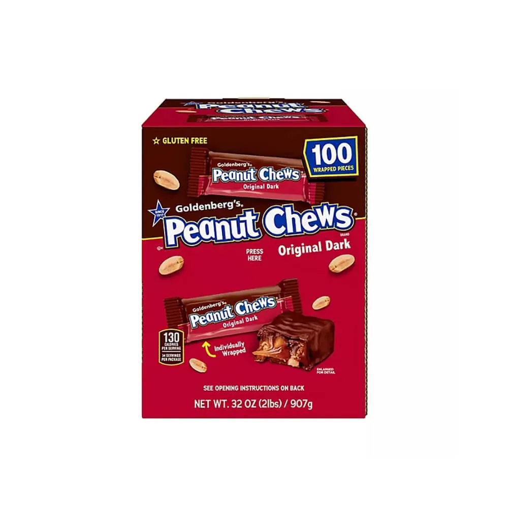 Peanut Chews Mini Size Candy Bars - Original Dark: 100-Piece Box - Image 2