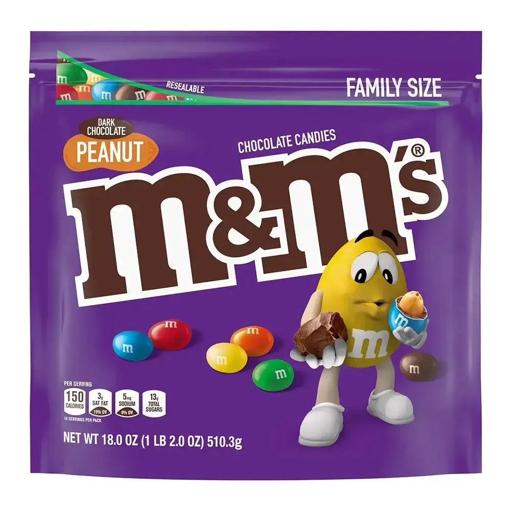 Peanut Dark Chocolate M&M's Candy: 18-Ounce Bag - Image 3