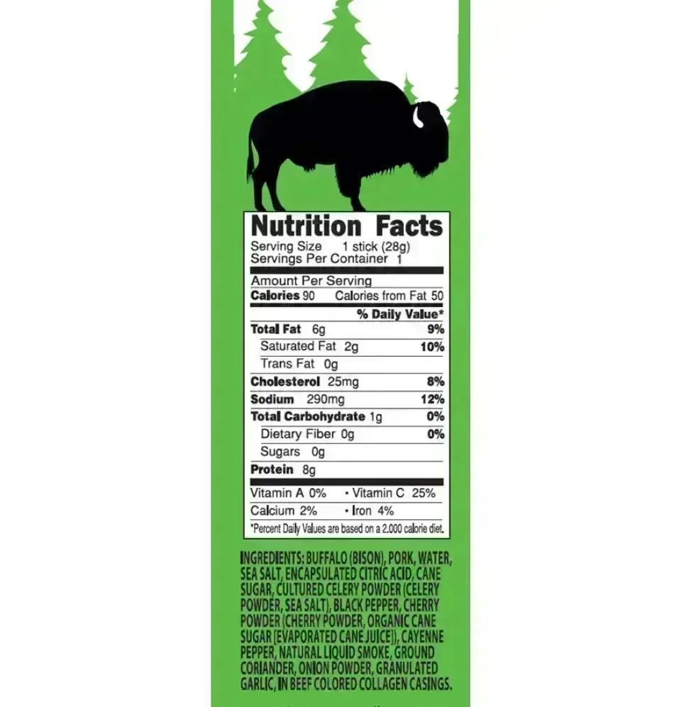 Pearson Ranch Jerky Buffalo Hickory Smoked Snack Stick - Image 6