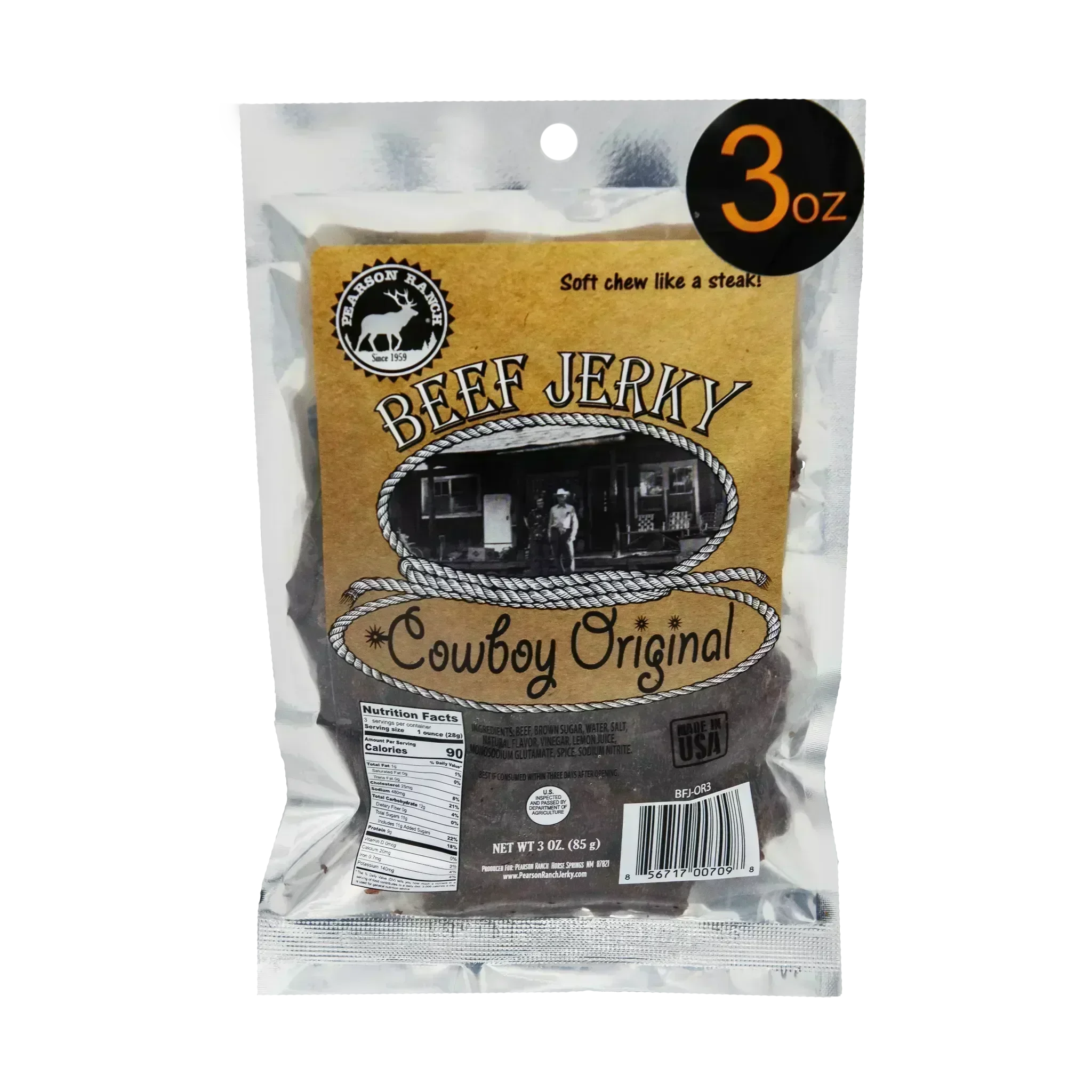Pearson Ranch Jerky Cowboy Original Beef Jerky - 3 oz