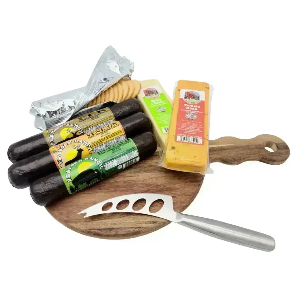 Pearson Ranch Jerky Exotic Meats Cutting Board Gift Set