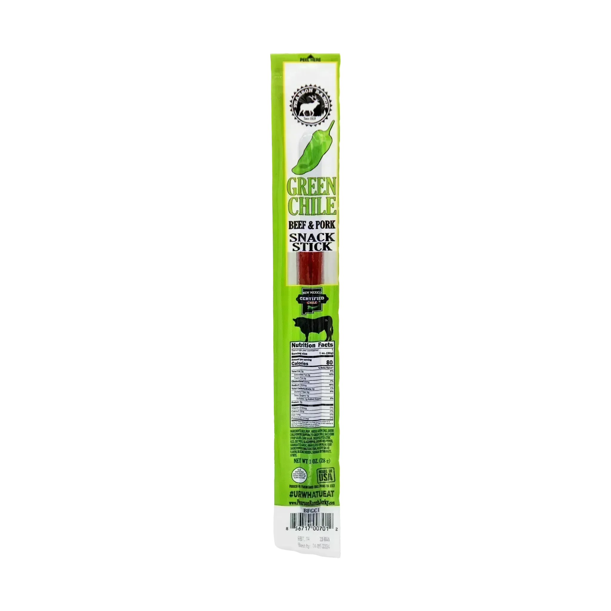 Pearson Ranch Jerky Green Chile and Autumn Blend Chile Beef & Pork Snack Sticks (12 pack) - Image 2